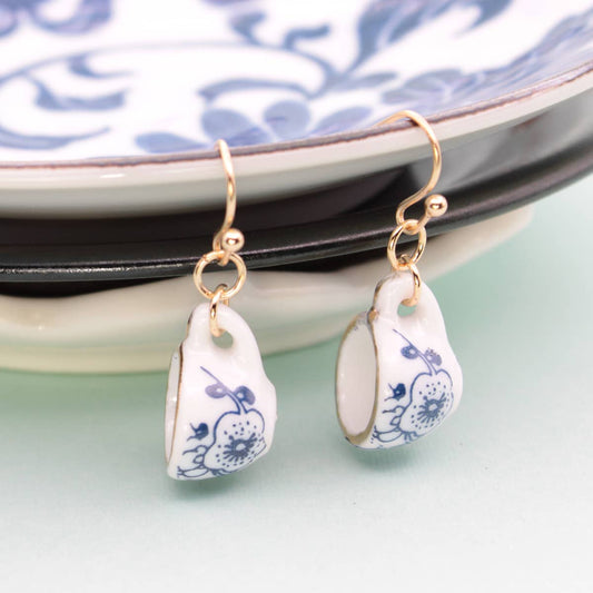 Ceramic Tea Cup Earrings - Vintage MC
