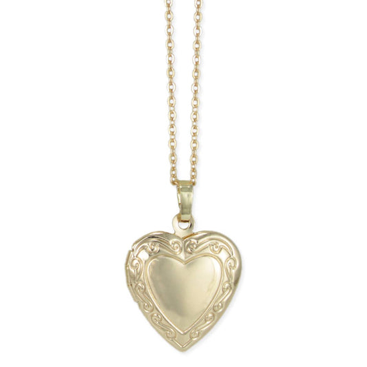 Cherished Memories Gold Heart Locket Necklace - Vintage MC