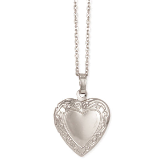 Cherished Memories Silver Heart Locket Necklace - Vintage MC