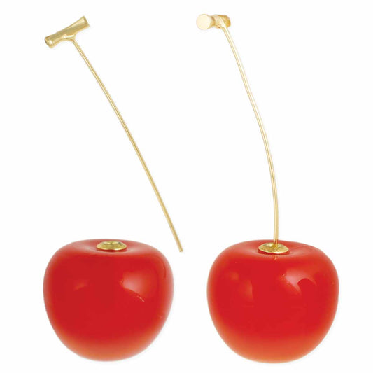 Cherry Resin Cherry Drop Earrings - Vintage MC