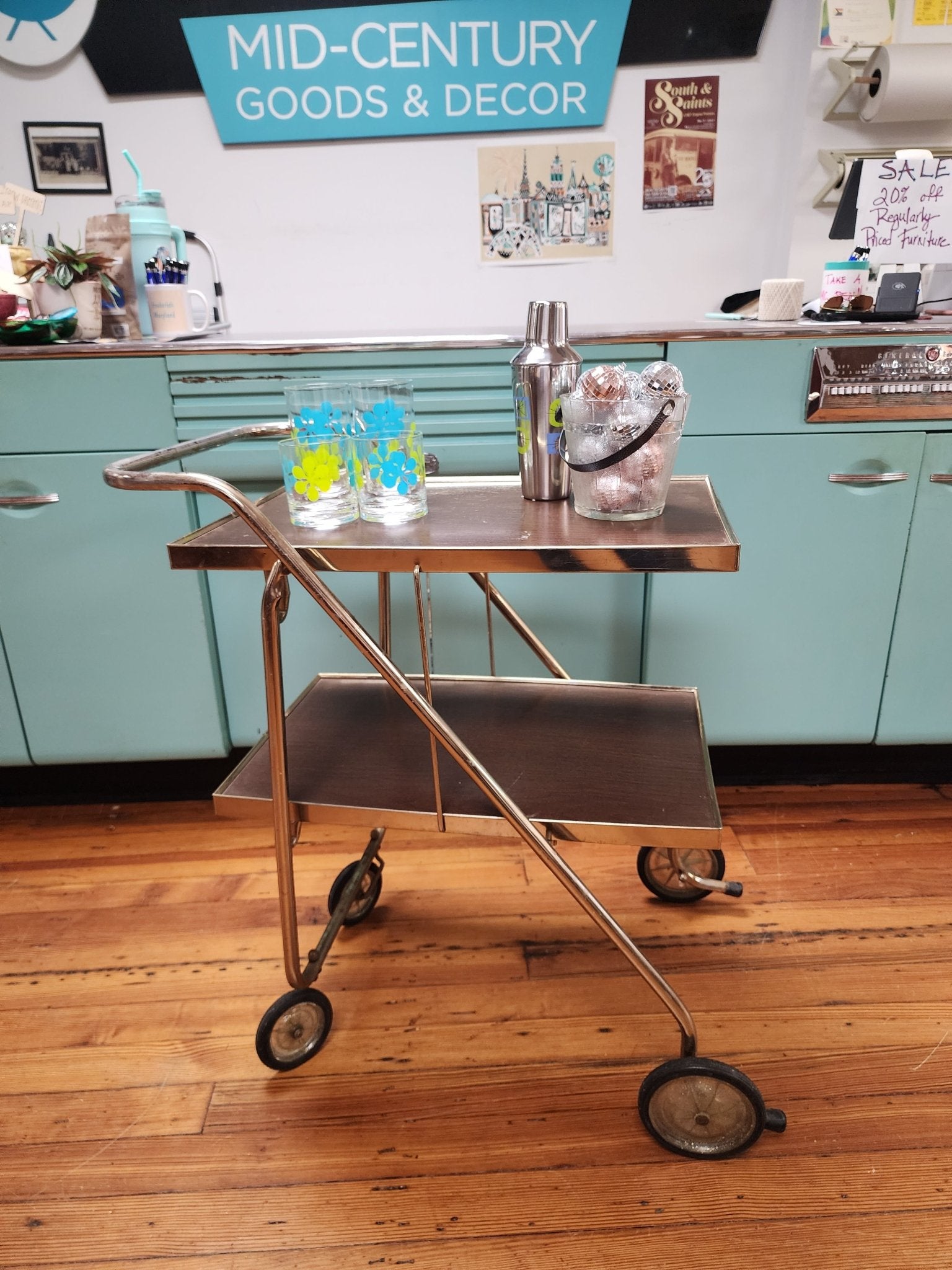 Collapsible Bar Cart - Vintage MC