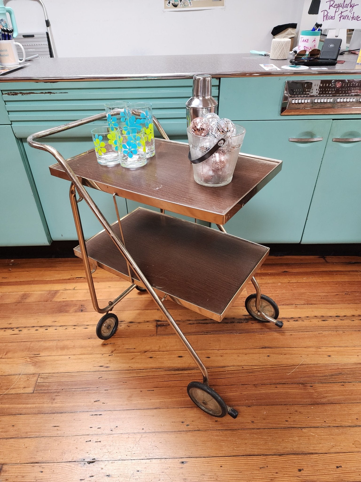 Collapsible Bar Cart - Vintage MC