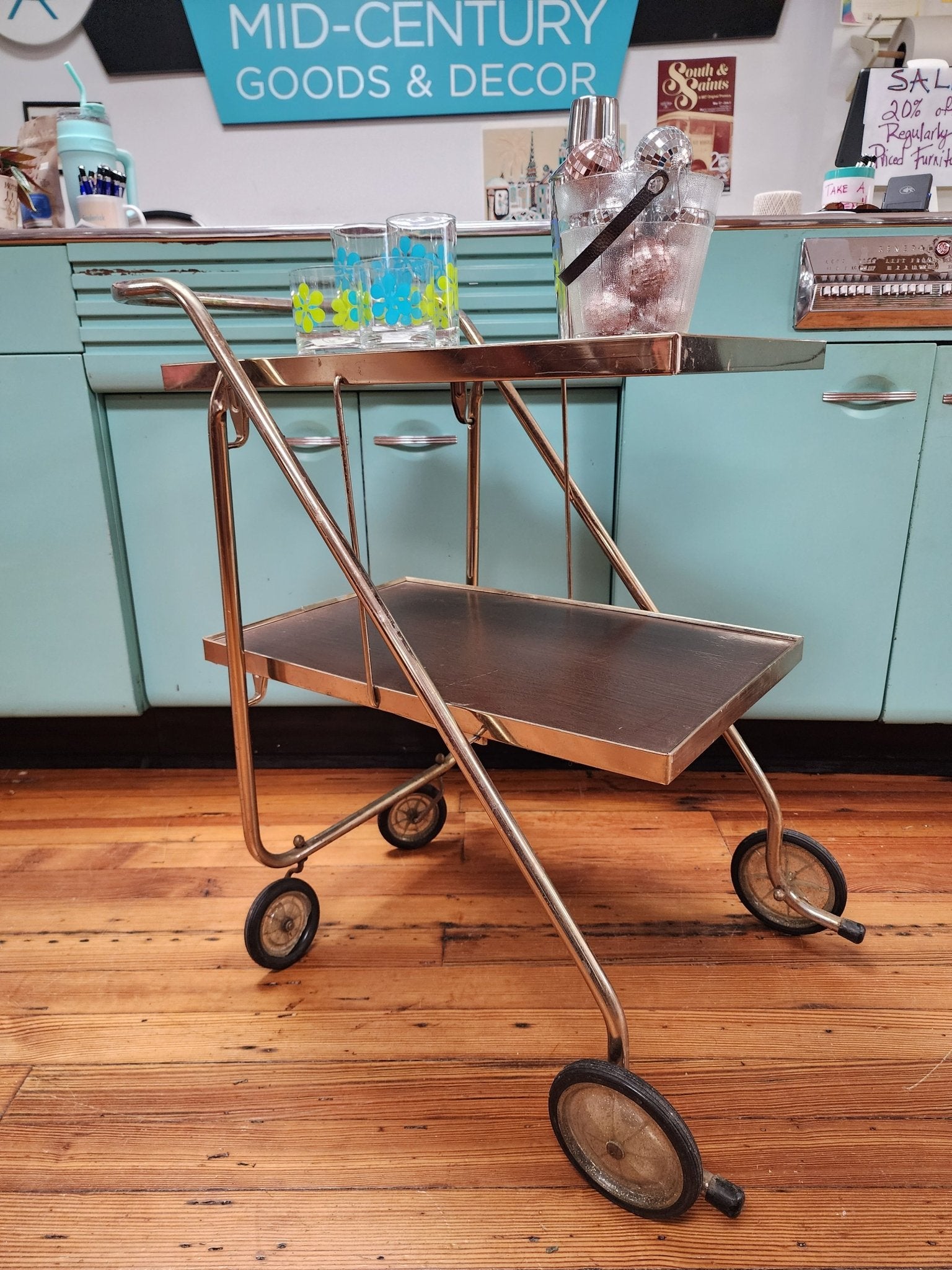 Collapsible Bar Cart - Vintage MC