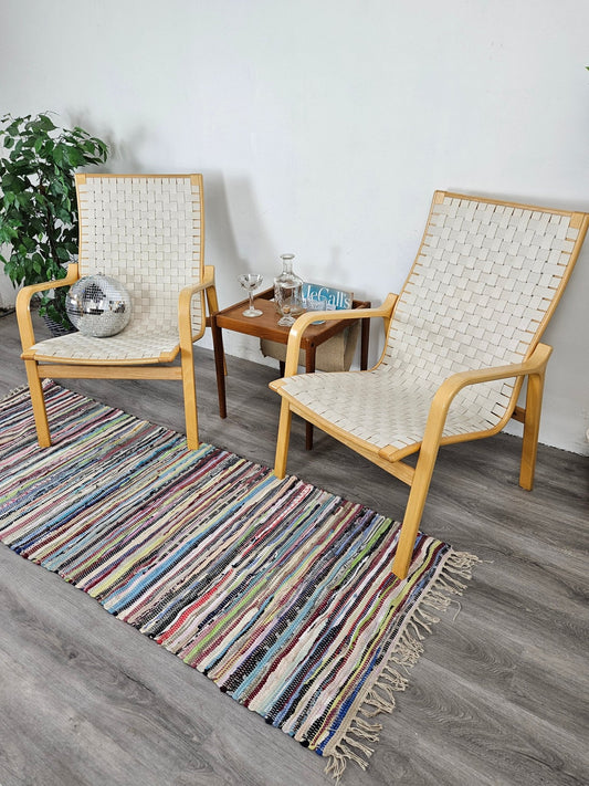 Danish Strap Chairs on Bentwood Frame - Vintage MC