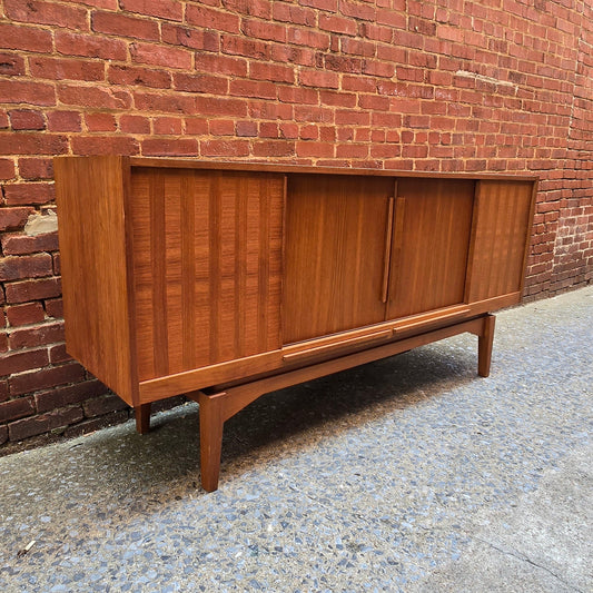 Danish Teak Credenza with Mirrored Back - Vintage MC