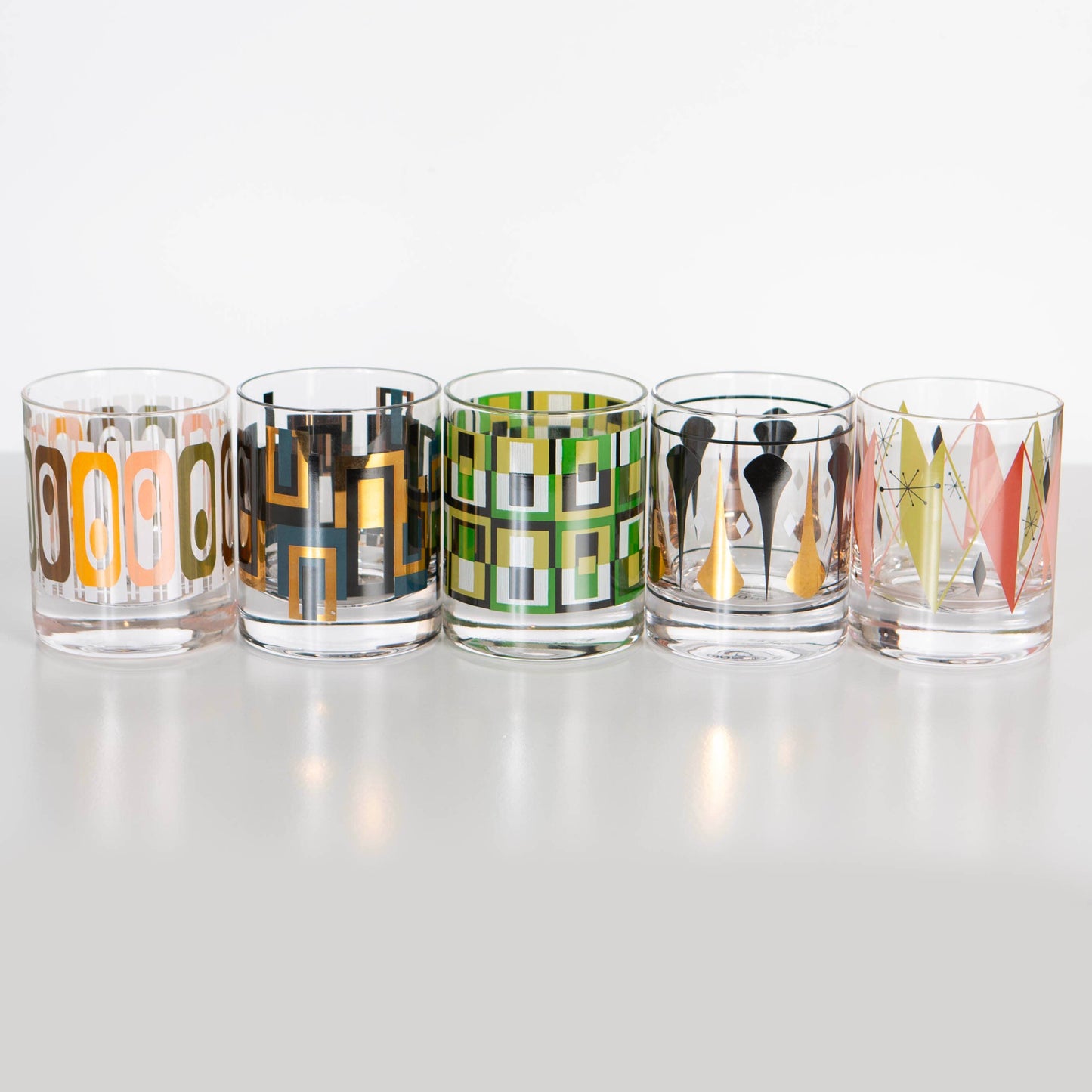 Retro Black and Gold Cocktail Glass