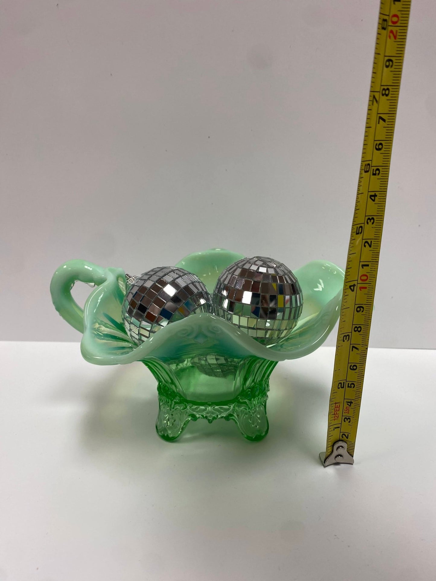 Dugan Glass Green Opalescent Dish - Vintage MC