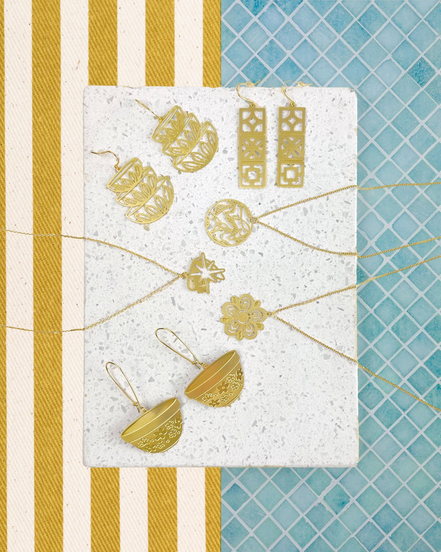 Retro Breeze Blocks Earrings | Mid-century Modern Design