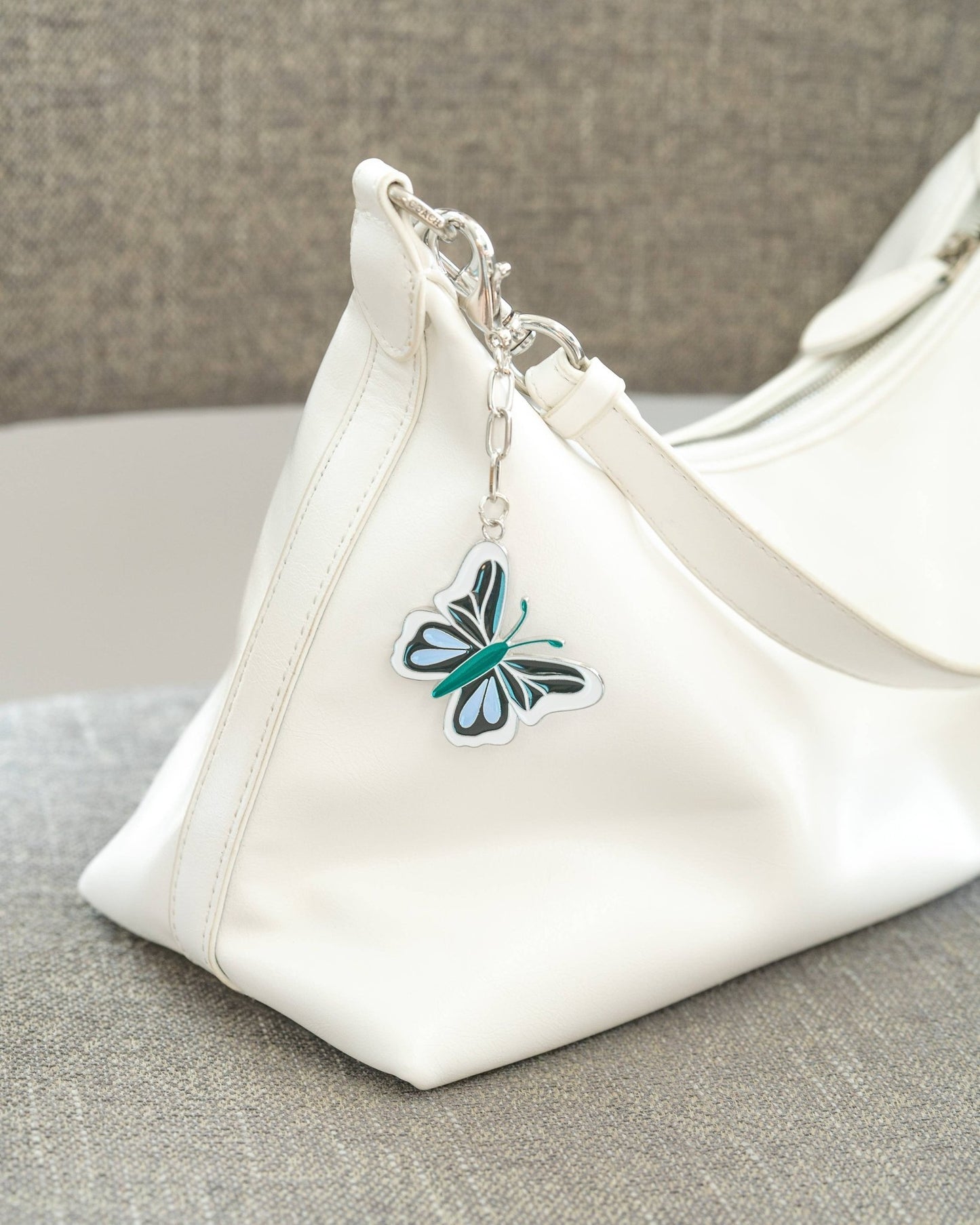 Enamel Bag Charm Keychain - Vintage MC