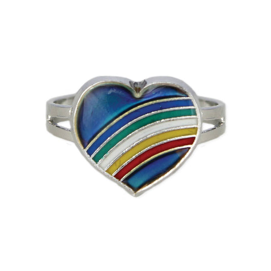 Everyone Loves a Rainbow Heart Mood Ring - Vintage MC