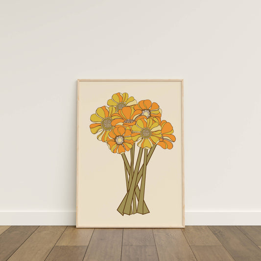 Retro Bouquet Print