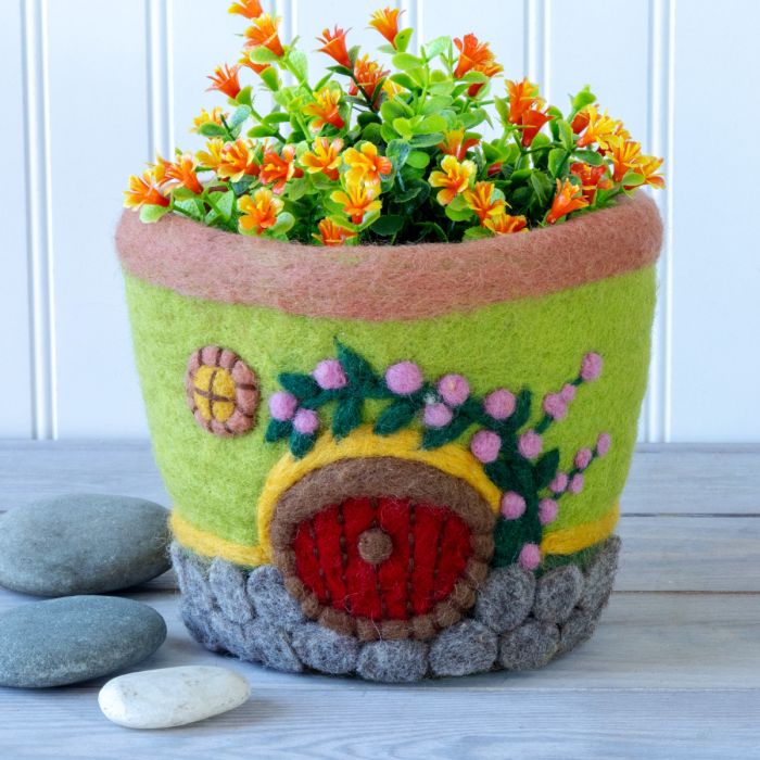 Felted Planter - Vintage MC