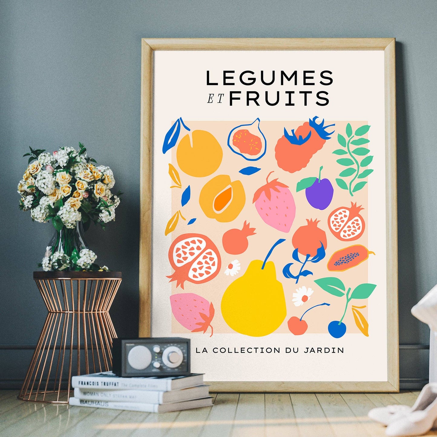 Fruit and Vegetables Minimal Pastel Art Print - Vintage MC