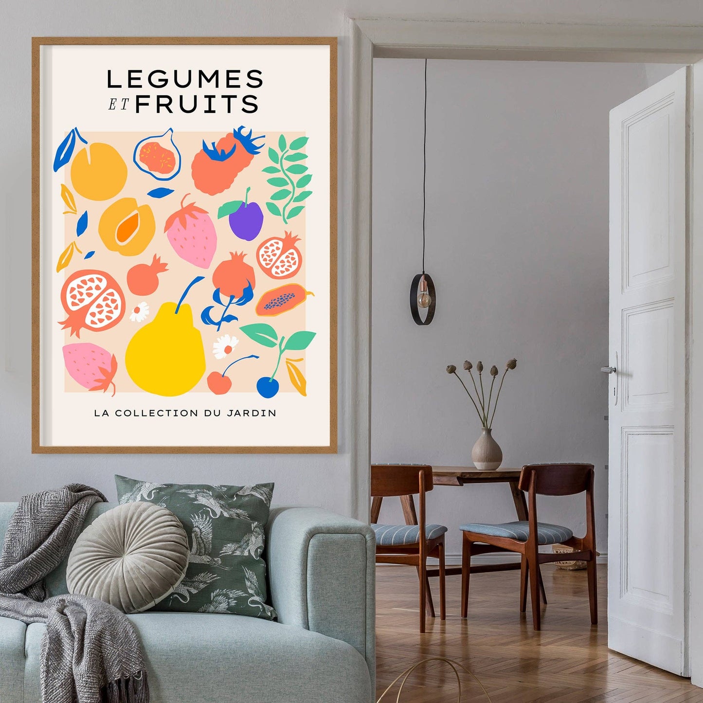 Fruit and Vegetables Minimal Pastel Art Print - Vintage MC