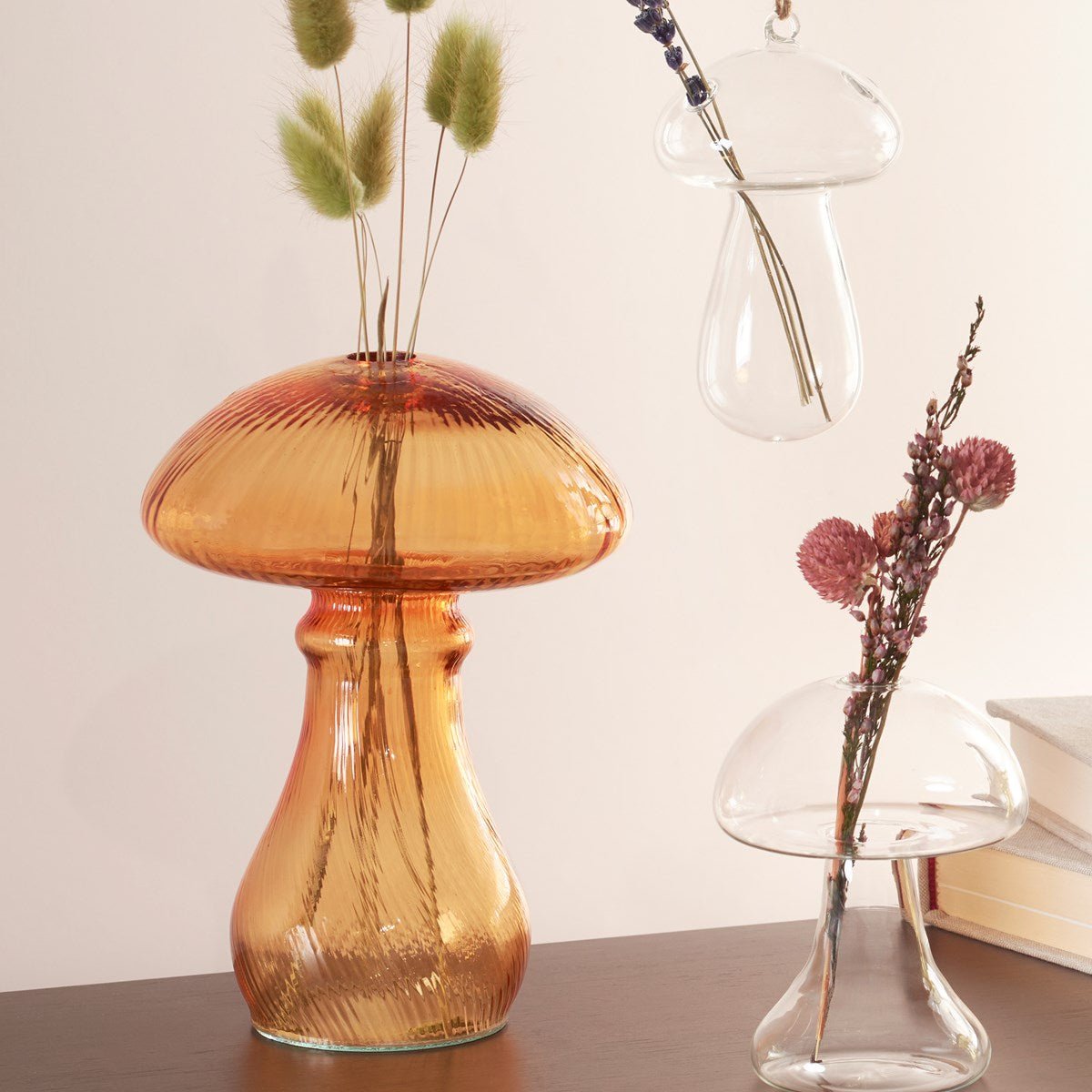Glass Mushroom Vase - Vintage MC