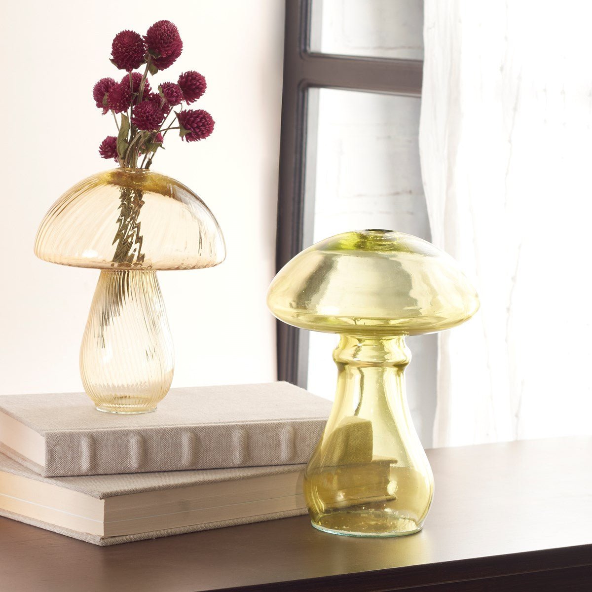 Glass Mushroom Vase - Vintage MC