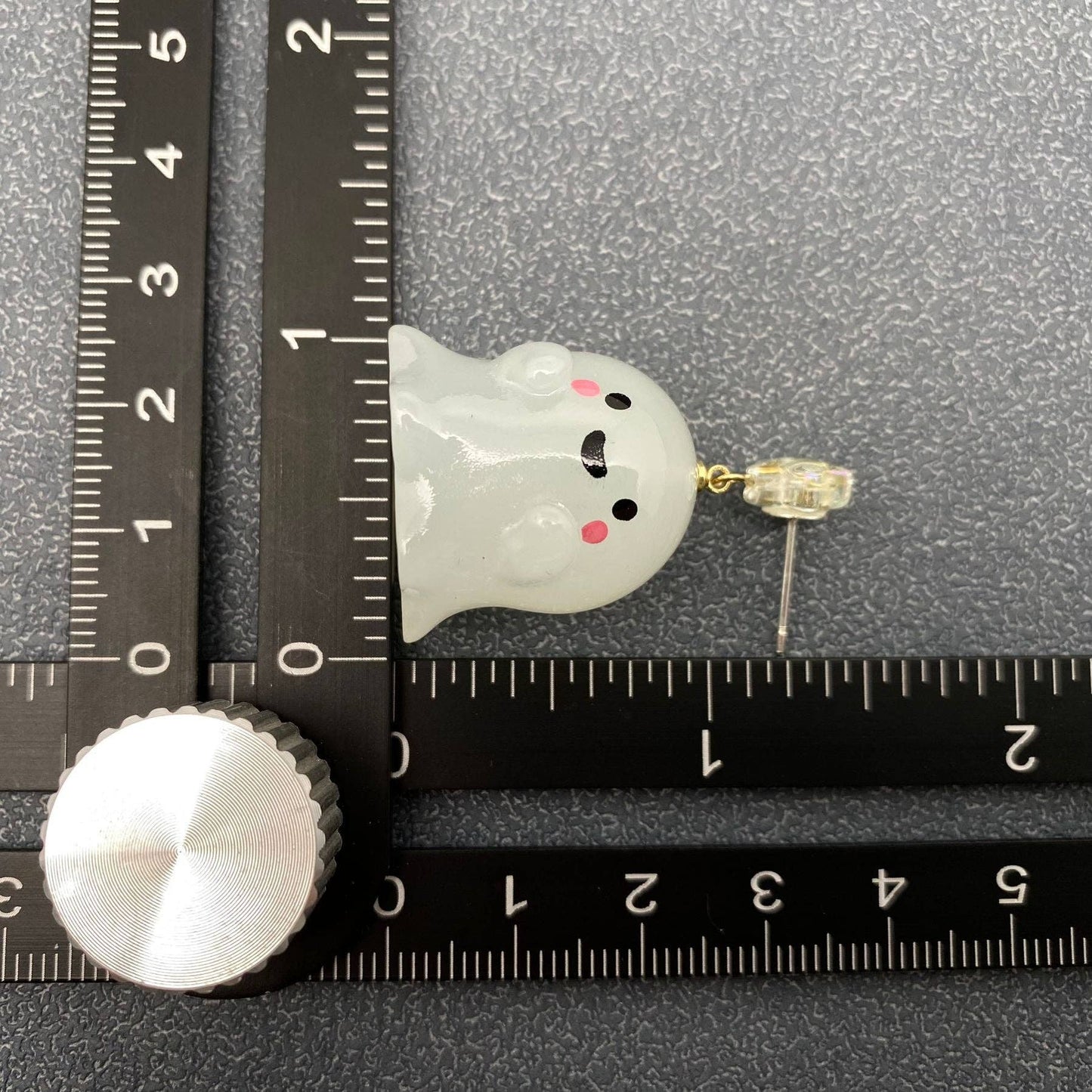 Halloween Glow In Dark Resin Ghost Earrings - Vintage MC