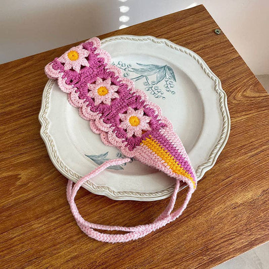 Handmade Crochet Flower Headband - Vintage MC