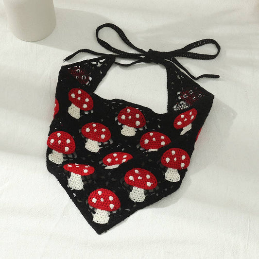 Handmade Crochet Headband Sunflower Mushroom - Vintage MC