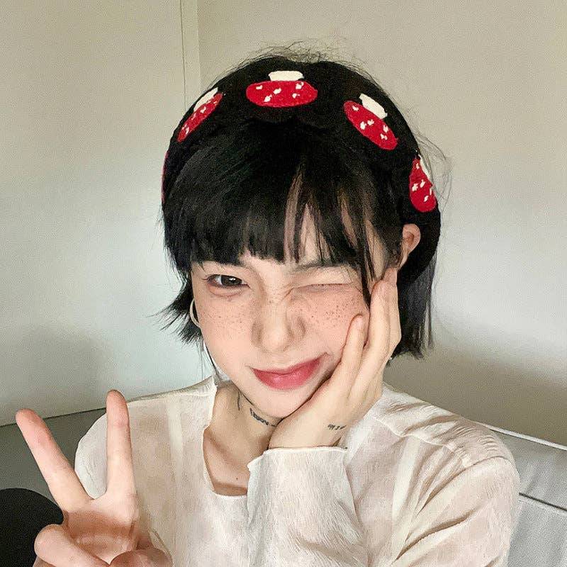 Handmade Crochet Mushroom Headband - Vintage MC