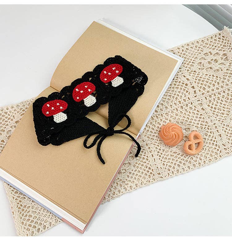 Handmade Crochet Mushroom Headband - Vintage MC