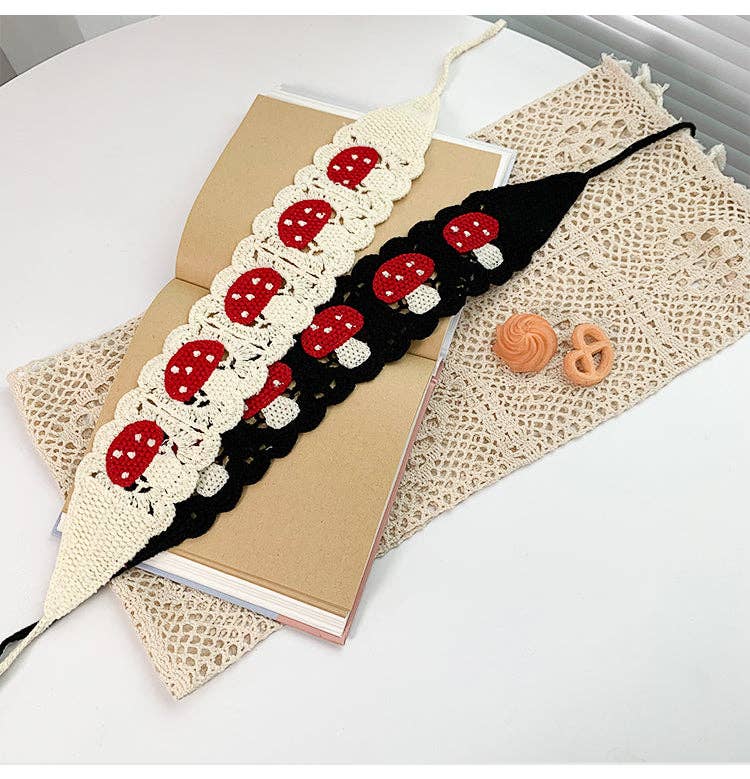 Handmade Crochet Mushroom Headband - Vintage MC