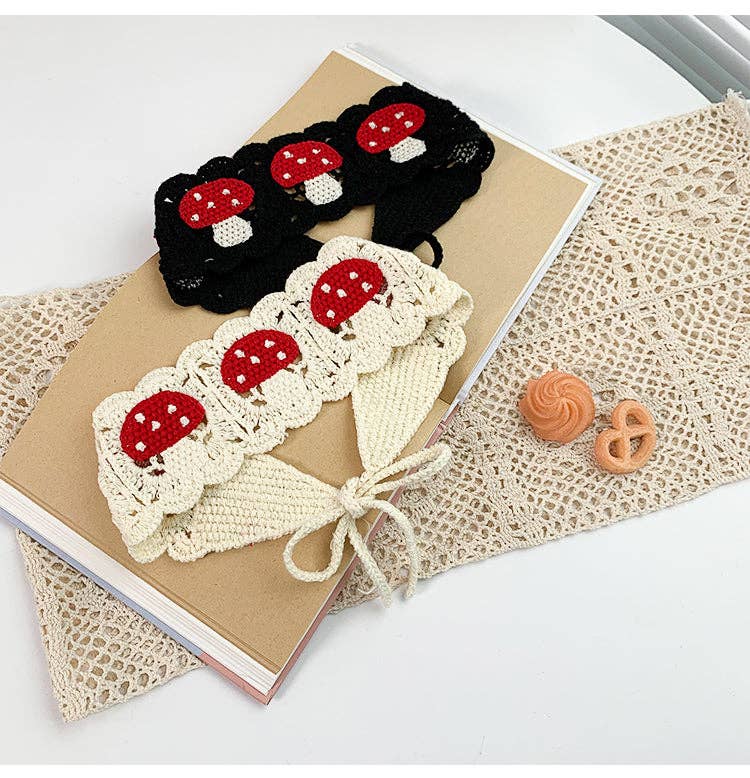 Handmade Crochet Mushroom Headband - Vintage MC