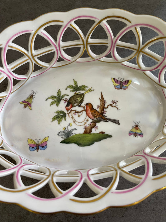 Herend Rothschild Bird Dish - Vintage MC