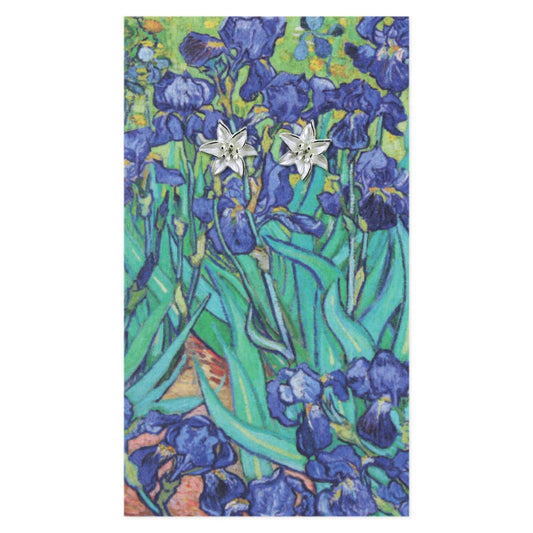 Irises Fine Art Silver Post Earrings - Vintage MC