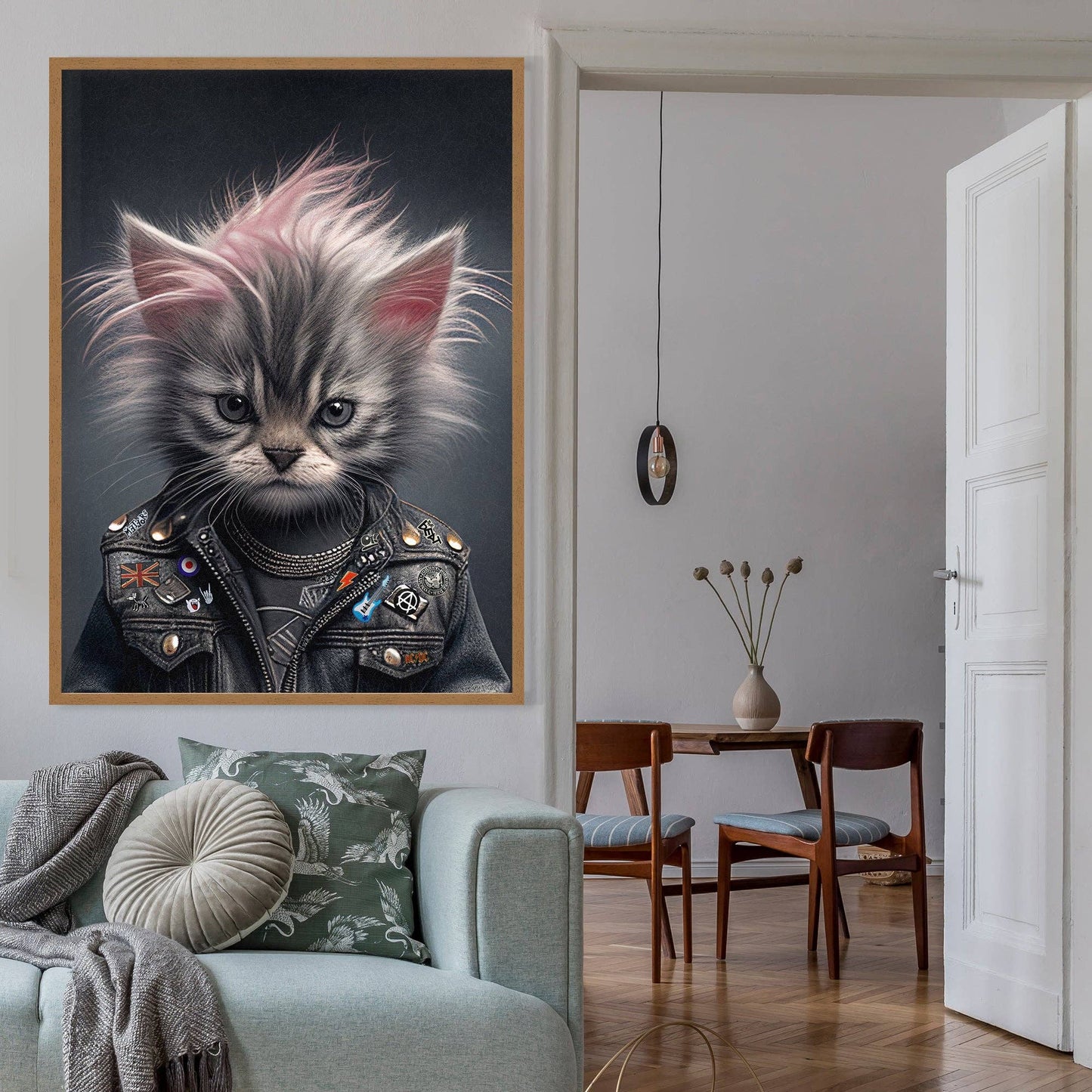 Kitten Punk Kids Animal Portrait Print - Vintage MC