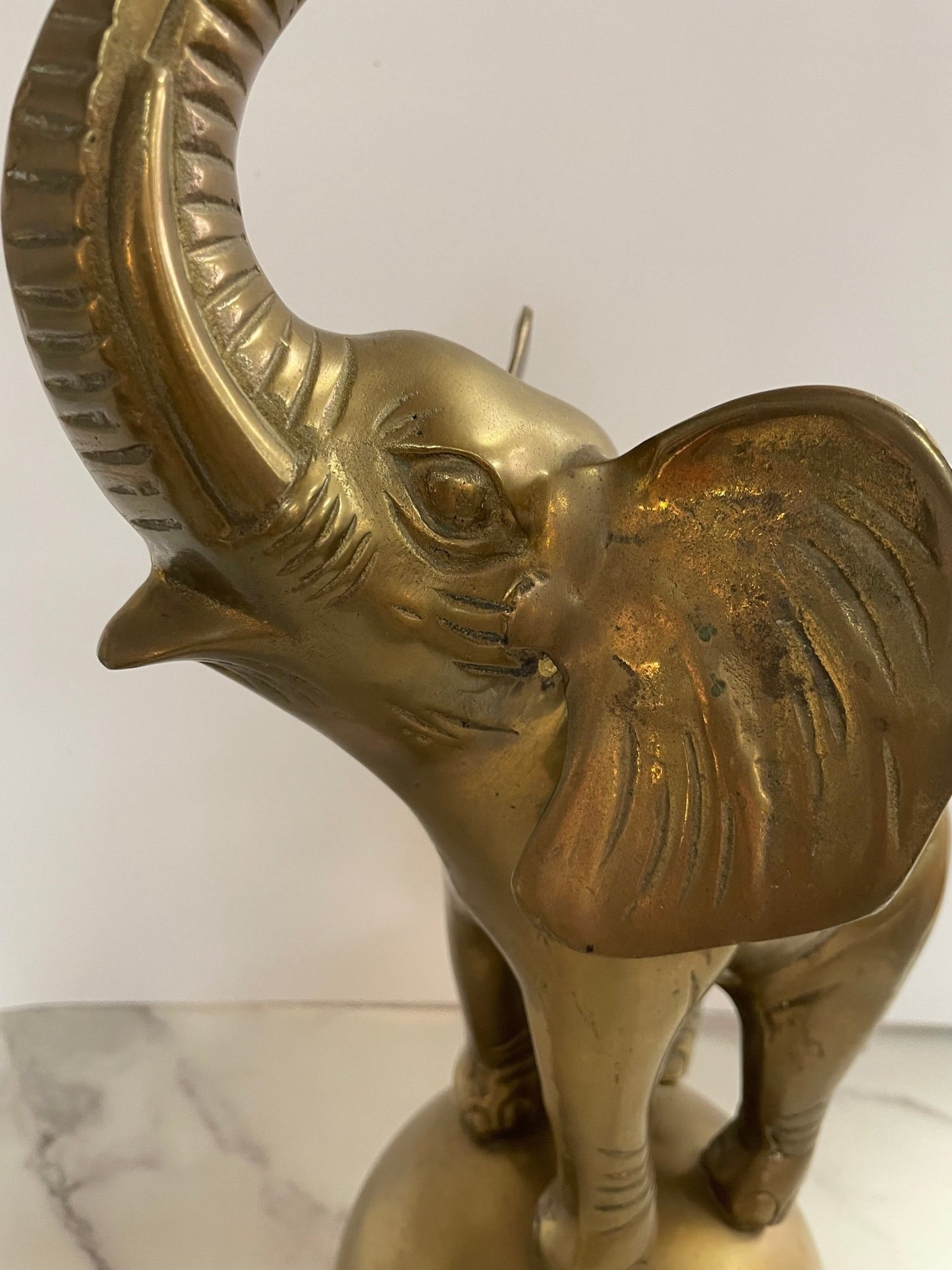 Large Brass Elephant Sculpture - Vintage MC