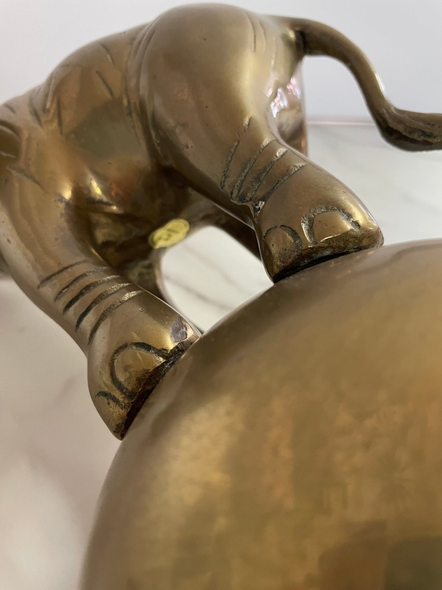 Large Brass Elephant Sculpture - Vintage MC