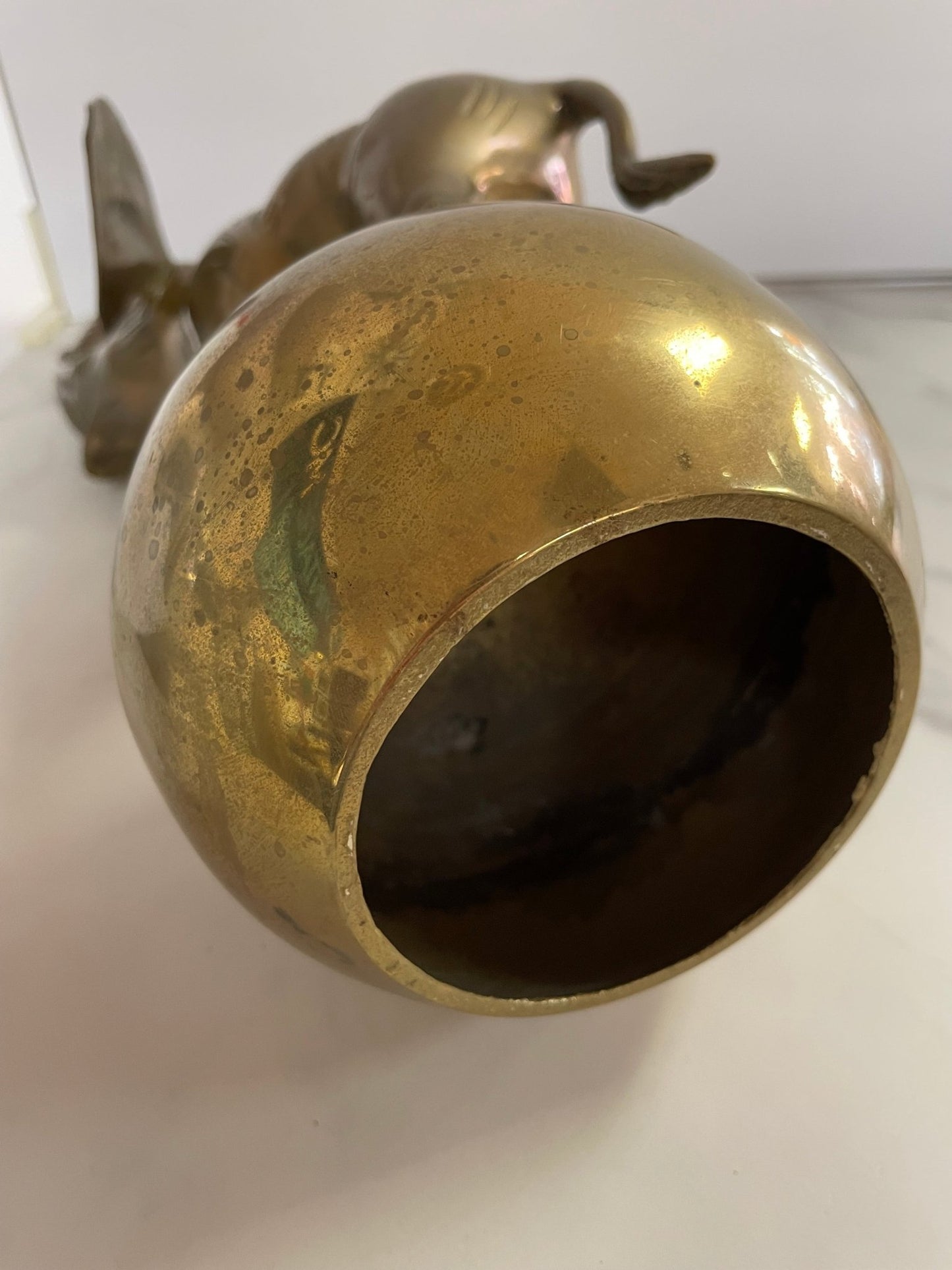 Large Brass Elephant Sculpture - Vintage MC