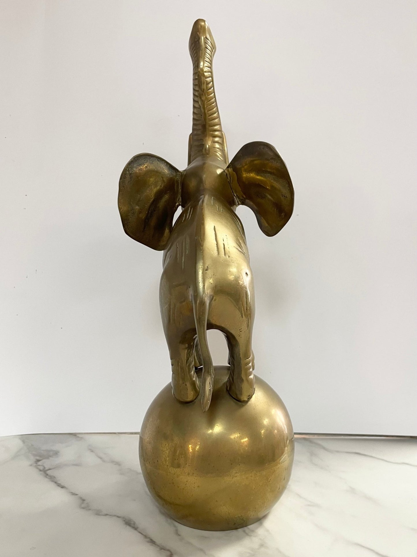 Large Brass Elephant Sculpture - Vintage MC