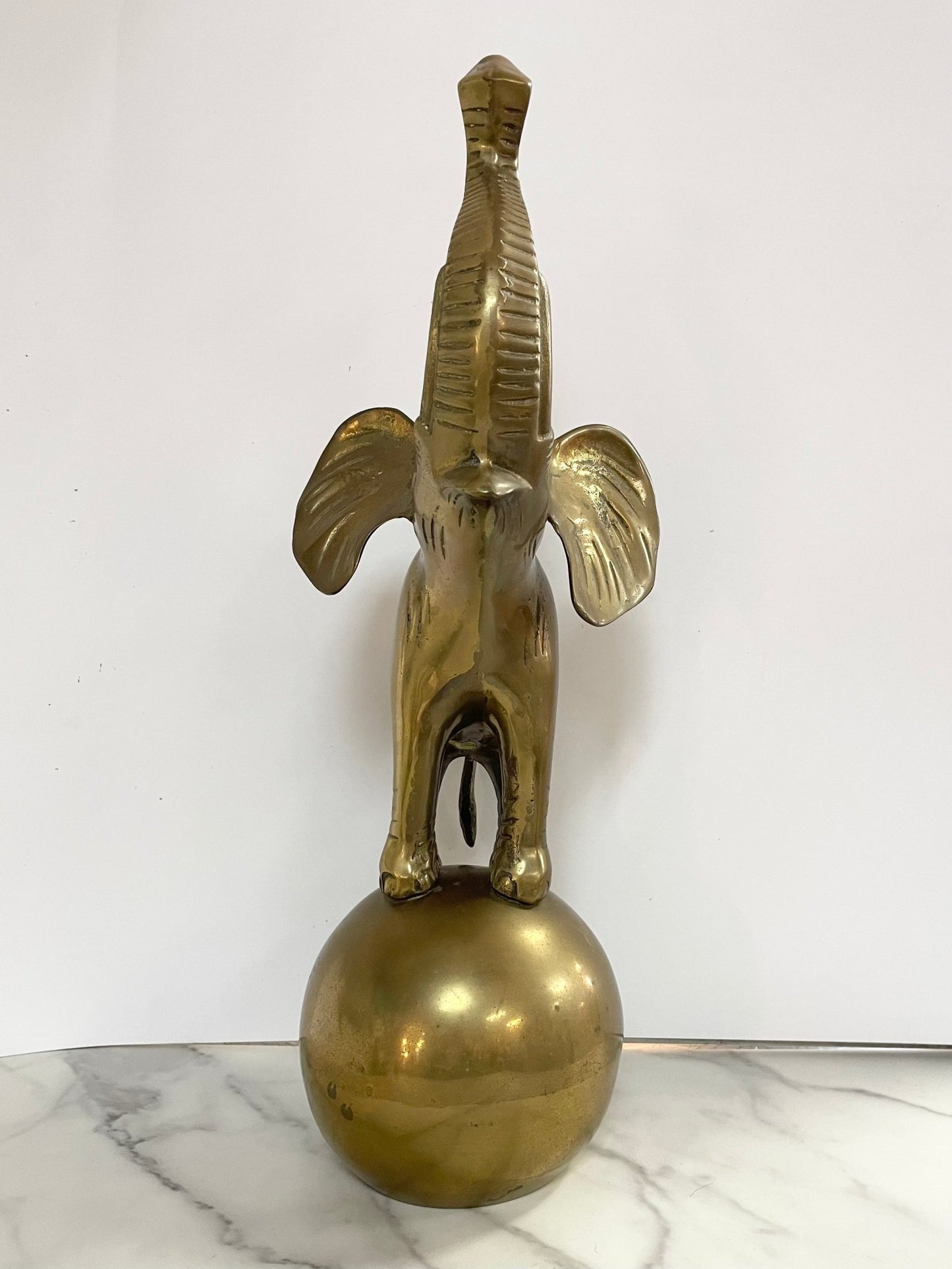 Large Brass Elephant Sculpture - Vintage MC