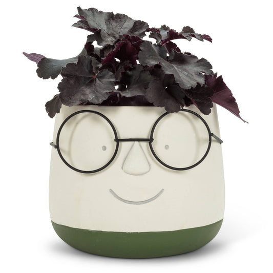 Lg Face Planter w/Glasses - 6” - Vintage MC