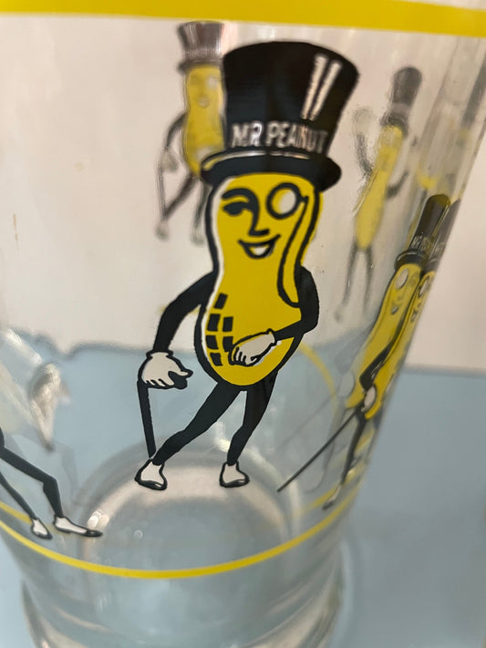 Libbey Mr. Peanut Pitcher and Glasses - Vintage MC