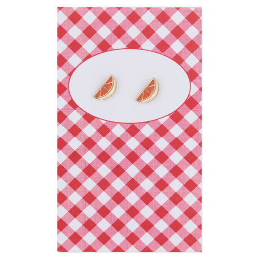 Lovely Day for a Picnic Orange Post Earrings - Vintage MC