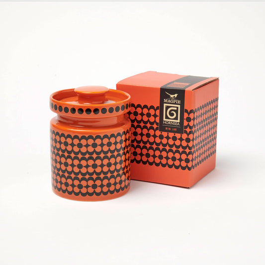 Magpie x Hornsea Mini Jar - Orange Repeat Flower - Vintage MC