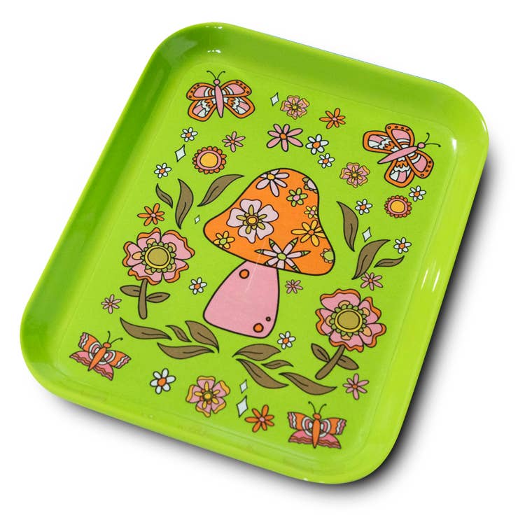 MUSHROOM FLOWERS Small Trinket Tray - Vintage MC