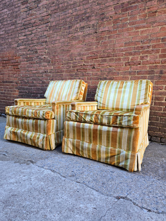 Pair of Striped Chairs - Vintage MC