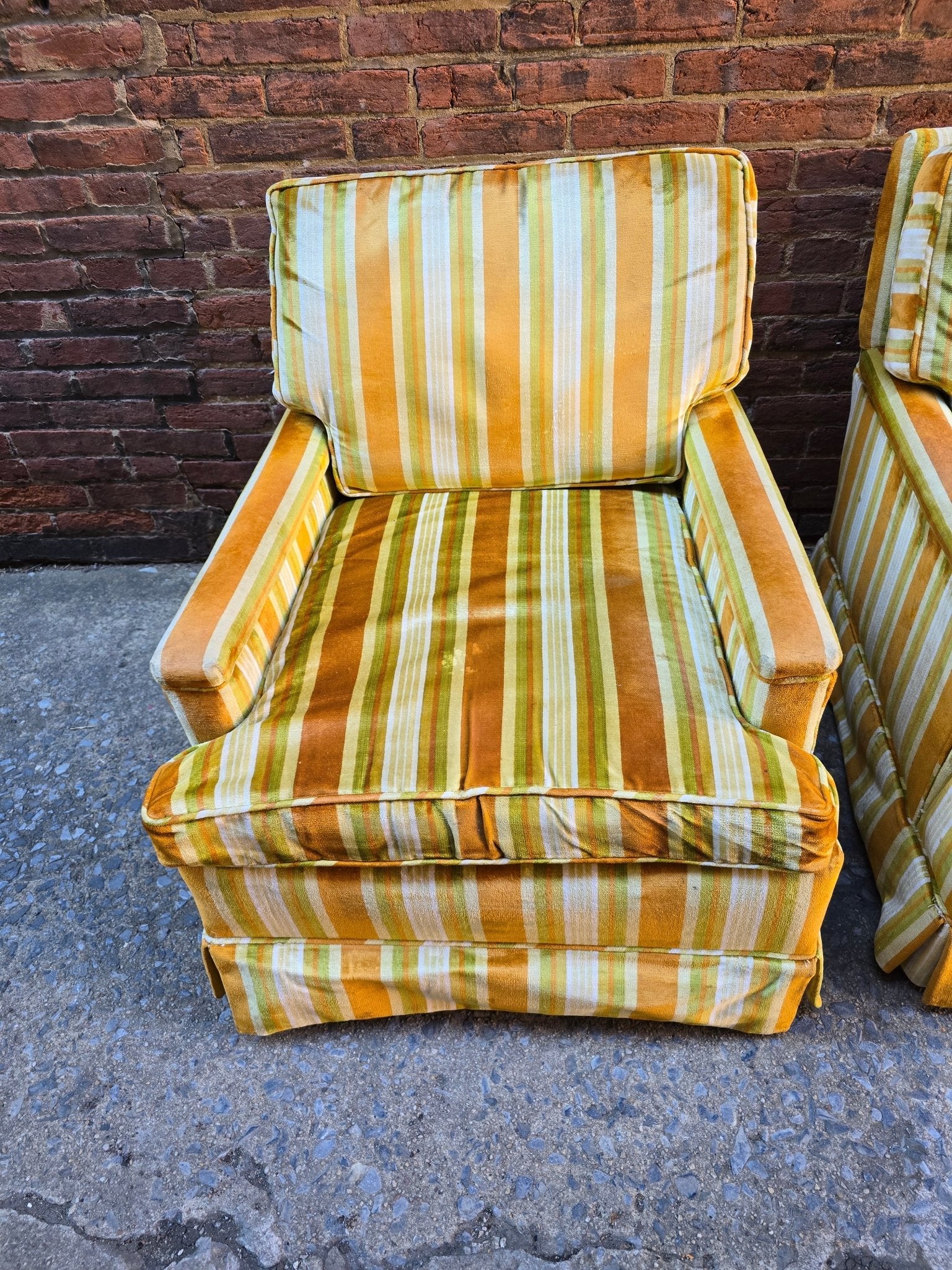 Pair of Striped Chairs - Vintage MC