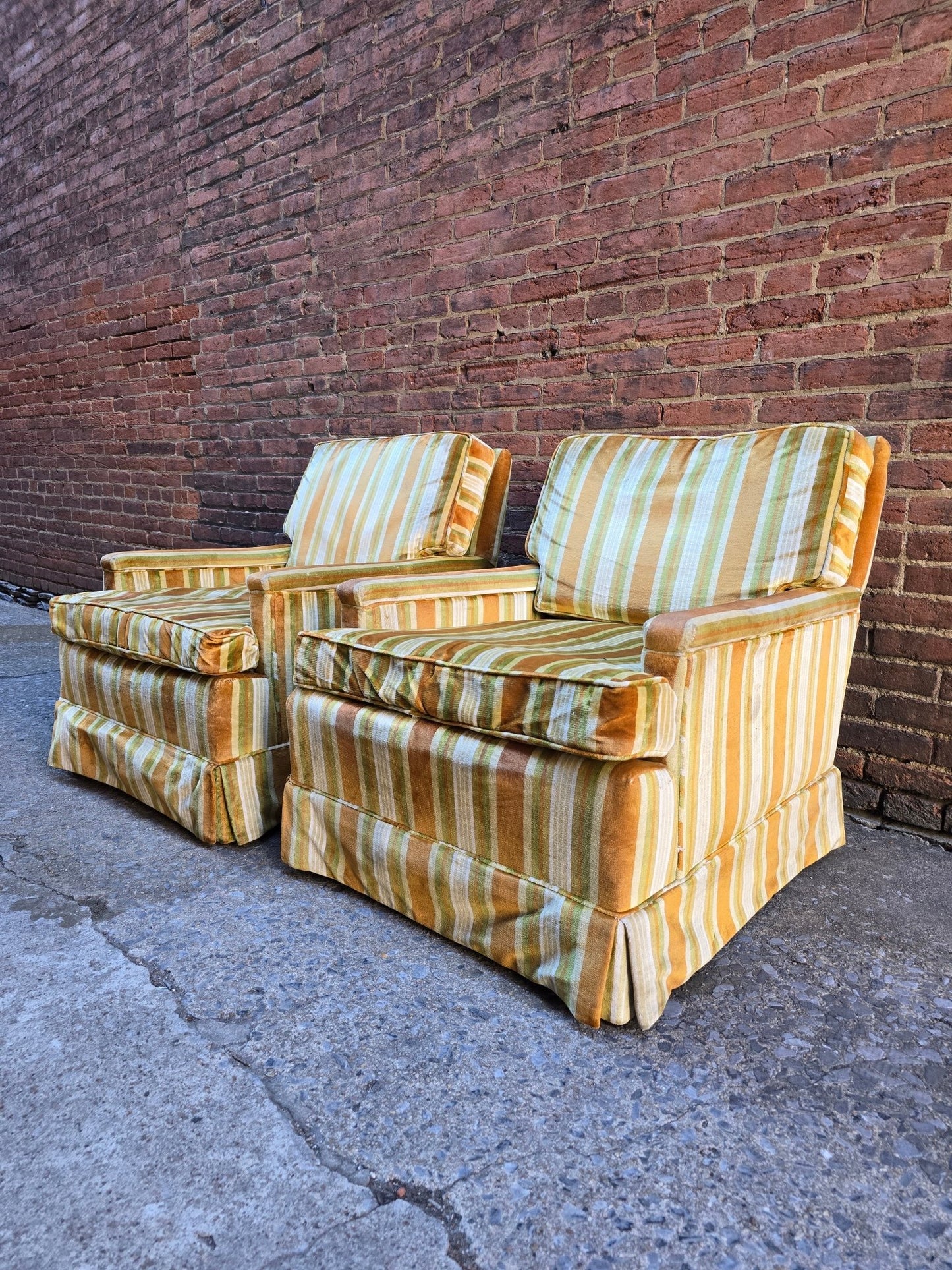 Pair of Striped Chairs - Vintage MC