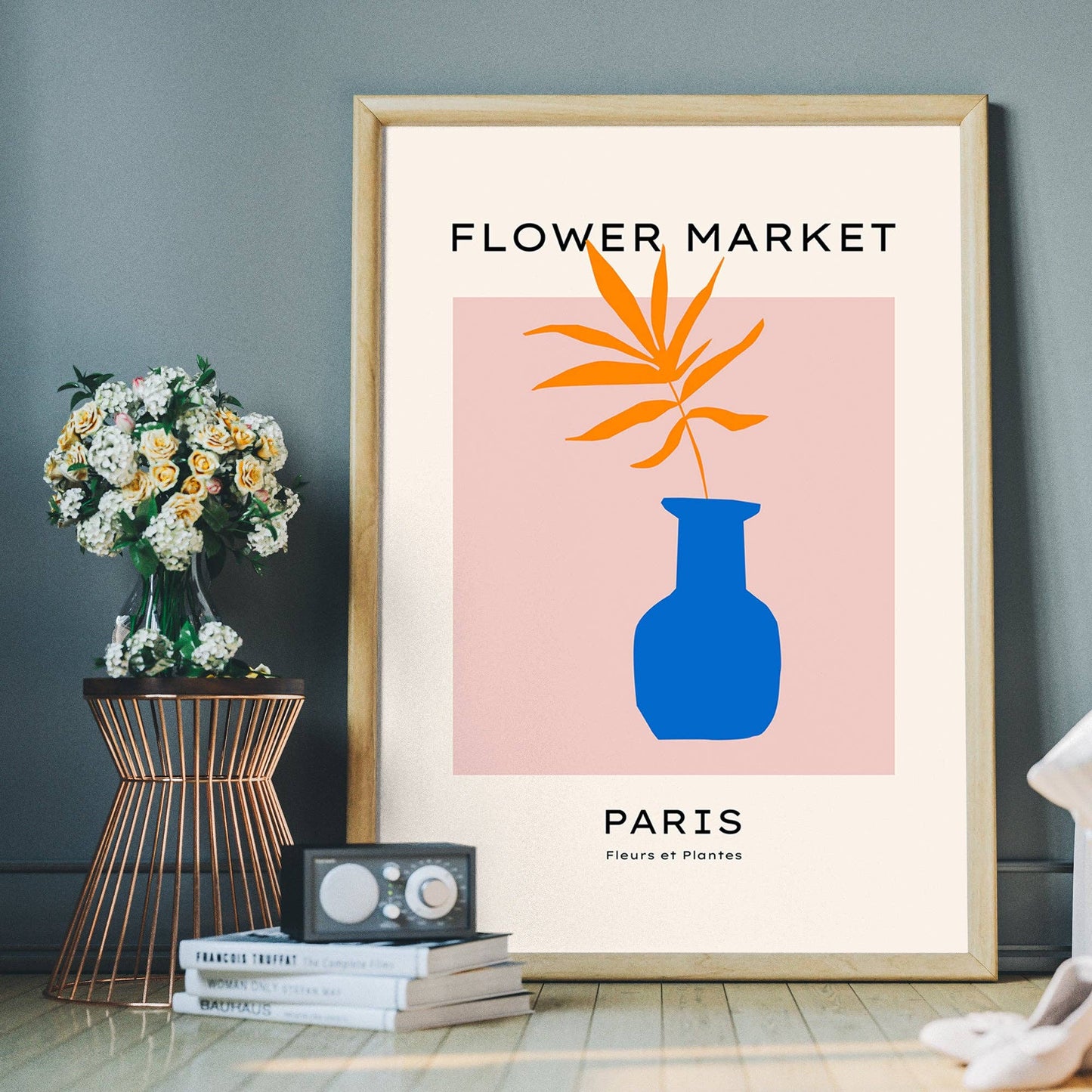 Paris Flower Market Minimal Print - Vintage MC