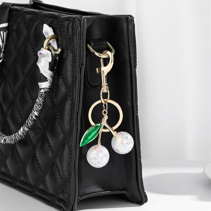PEARLIE CHERRY DROP BAG CHARM - Vintage MC