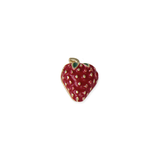 Picked Sweet Gold Red Strawberry Post Earrings - Vintage MC