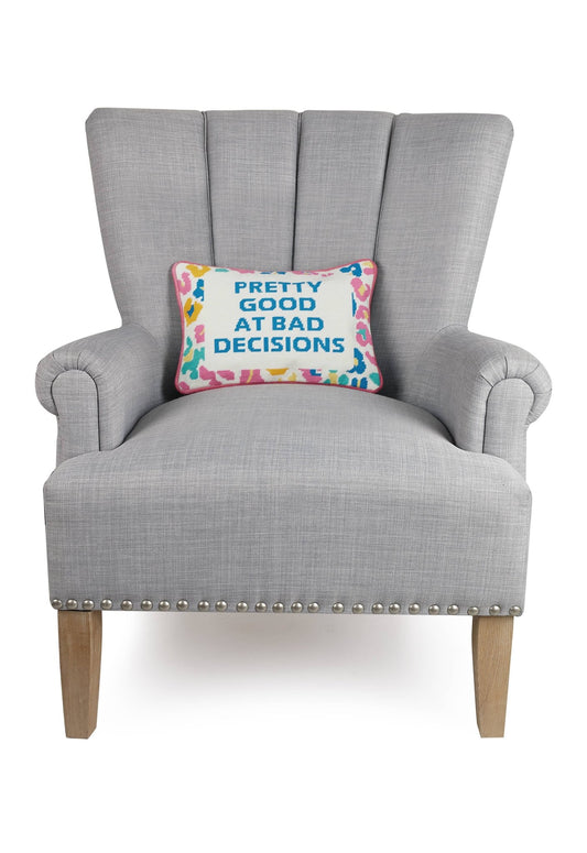 Pretty Good Embroidered Needlepoint Pillow - Vintage MC