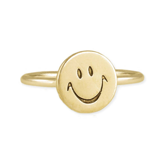 Put on a Happy Face Gold Ring - Vintage MC