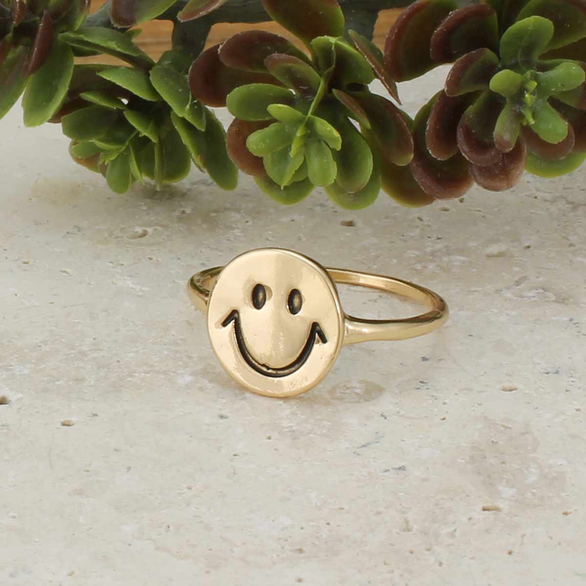 Put on a Happy Face Gold Ring - Vintage MC