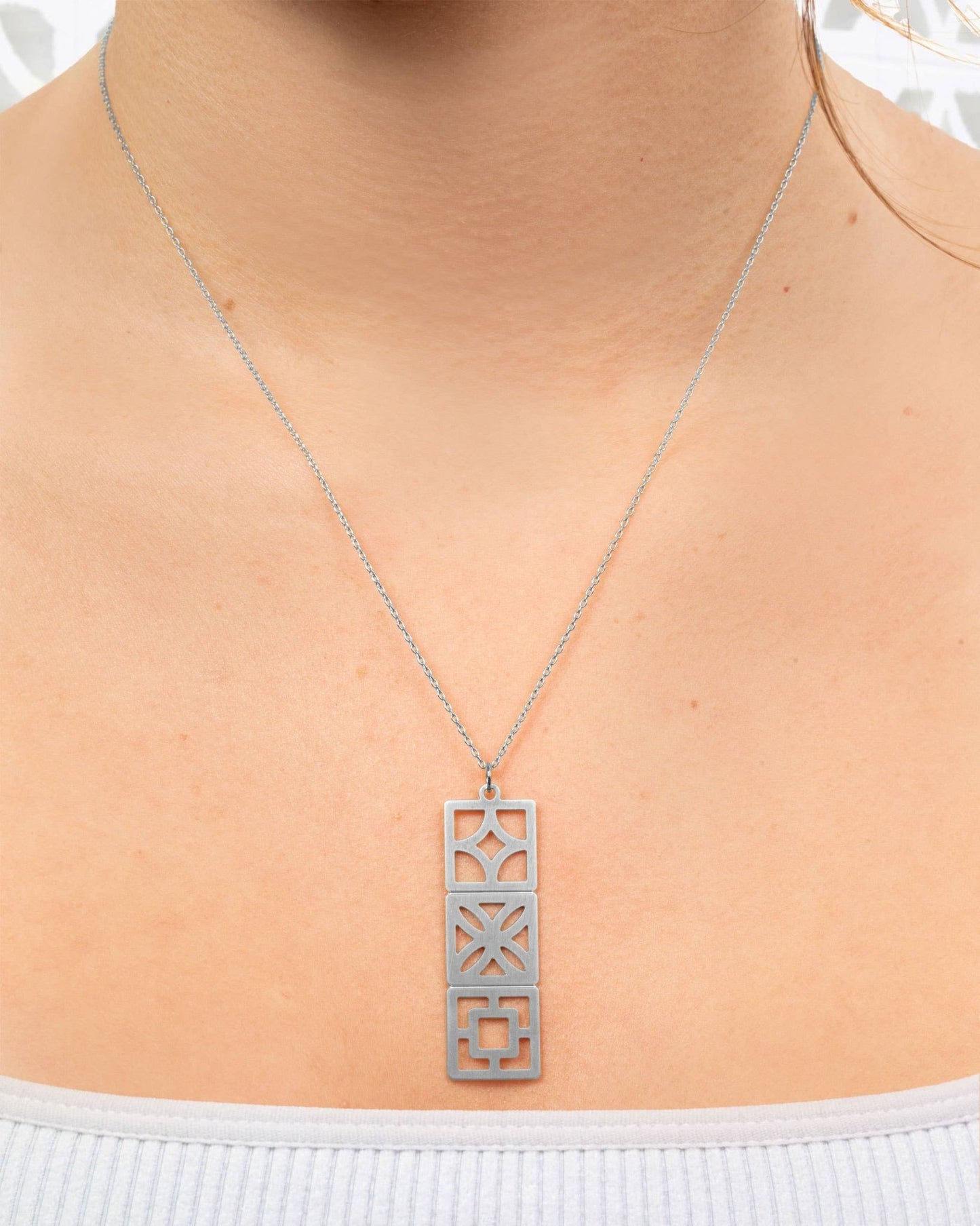 Retro Breeze Blocks Necklace | Mid - century Modern Design - Vintage MC